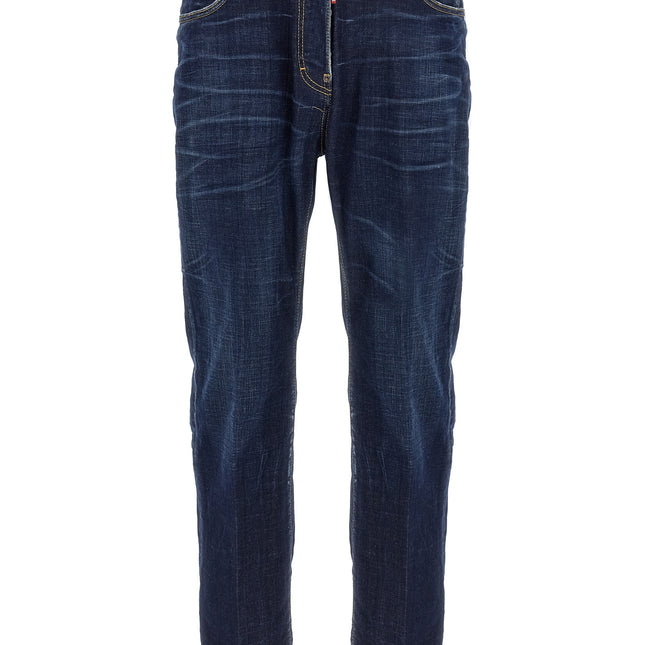 Dsquared² Blue Cotton Straight-Leg Jeans