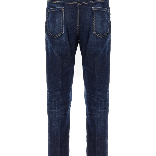 Dsquared² Blue Cotton Straight-Leg Jeans