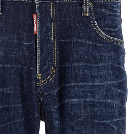 Dsquared² Blue Cotton Straight-Leg Jeans