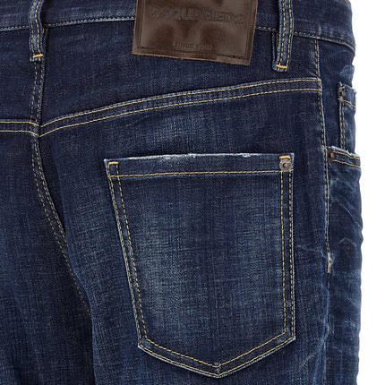 Dsquared² Blue Cotton Straight-Leg Jeans