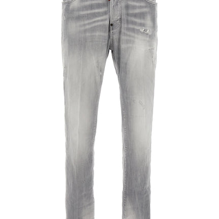 Dsquared² Gray Cotton Straight-Leg Jeans