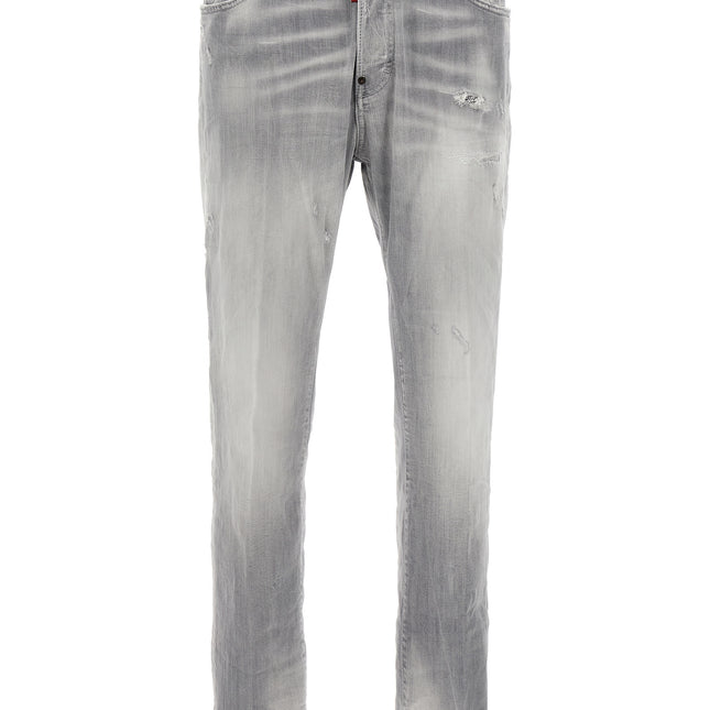 Dsquared² Gray Cotton Straight-Leg Jeans