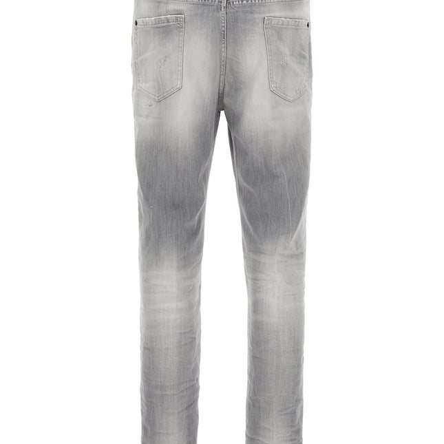 Dsquared² Gray Cotton Straight-Leg Jeans