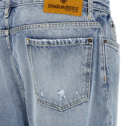 Dsquared² Blue Cotton Relaxed Fit Jeans