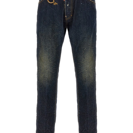 Dsquared² Blue Cotton Slim Fit Jeans