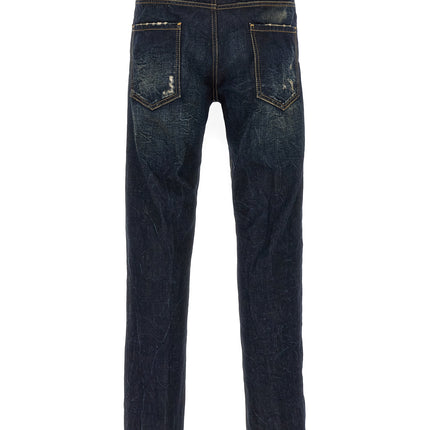 Dsquared² Blue Cotton Slim Fit Jeans