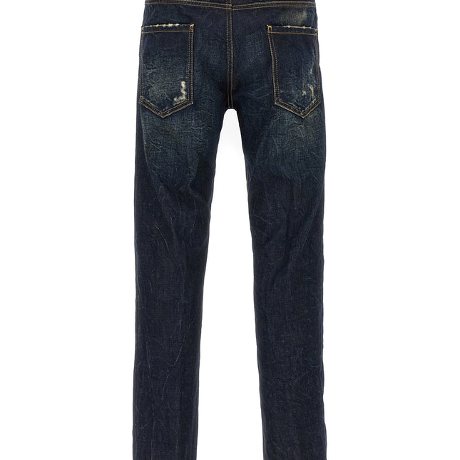 Dsquared² Blue Cotton Slim Fit Jeans