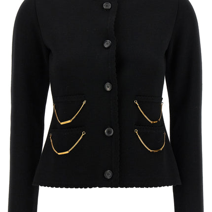 Moschino Black Virgin Wool Cardigan