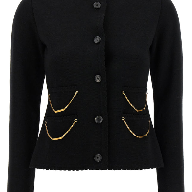 Moschino Black Virgin Wool Cardigan
