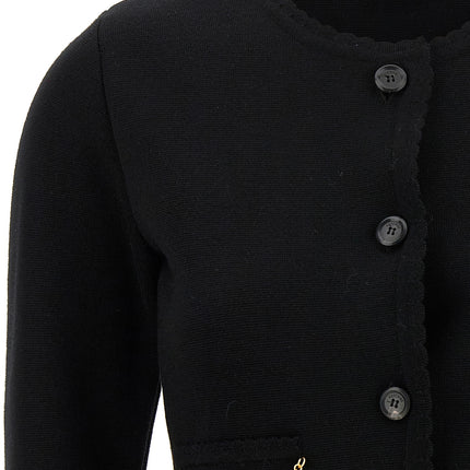 Moschino Black Virgin Wool Cardigan
