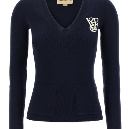Valentino Garavani Blue Virgin Wool Cardigan