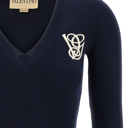 Valentino Garavani Blue Virgin Wool Cardigan