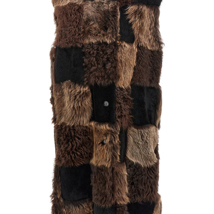 Marni Brown Lamb Fur Sleeveless Jacket