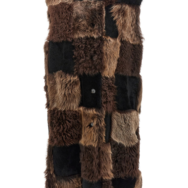 Marni Brown Lamb Fur Sleeveless Jacket