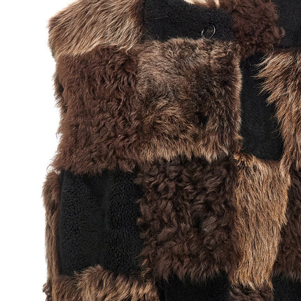 Marni Brown Lamb Fur Sleeveless Jacket