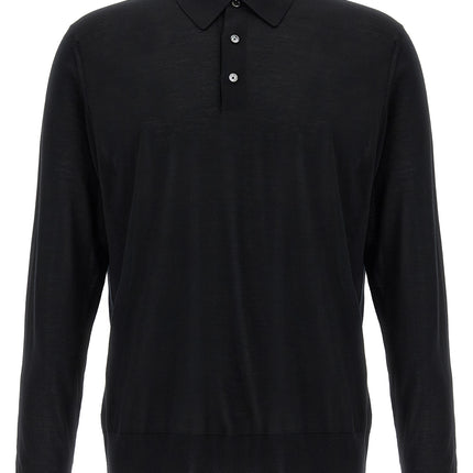 Kiton Black Wool Polo Shirt