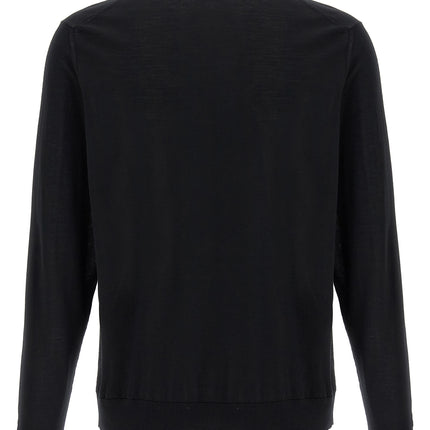 Kiton Black Wool Polo Shirt