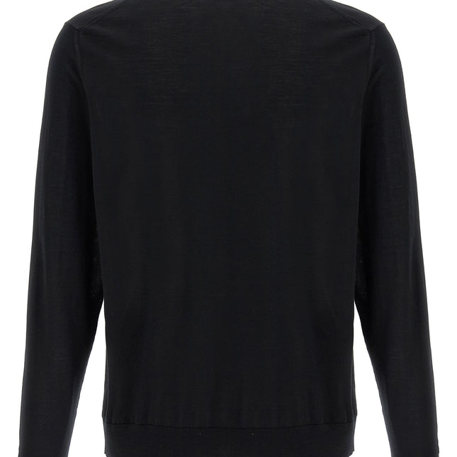 Kiton Black Wool Polo Shirt