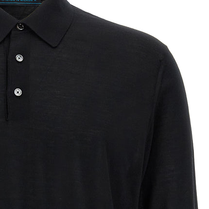Kiton Black Wool Polo Shirt