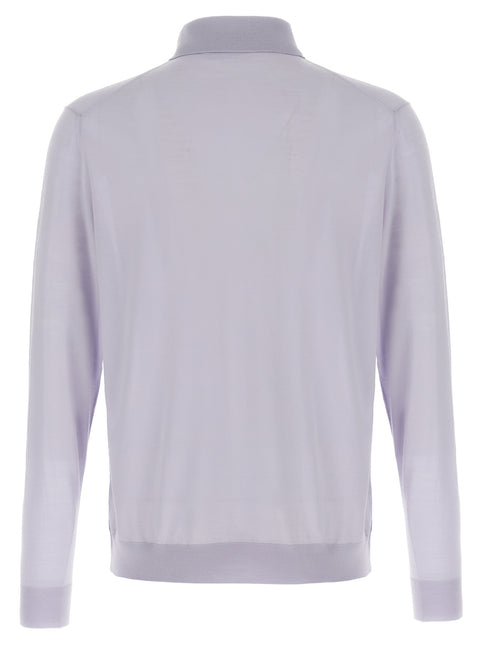 Kiton Blue Wool Polo Shirt