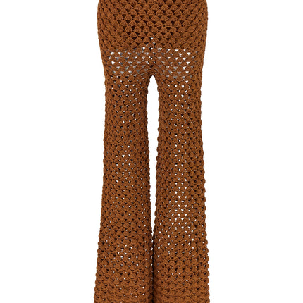 Ermanno Scervino Brown Cotton Flared Pants