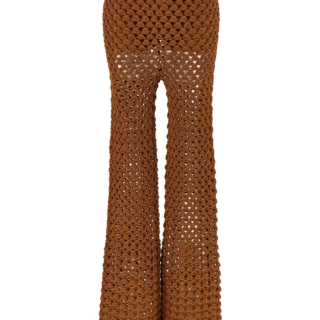 Ermanno Scervino Brown Cotton Flared Pants