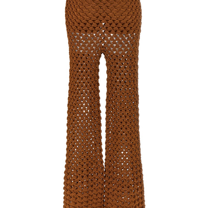 Ermanno Scervino Brown Cotton Flared Pants