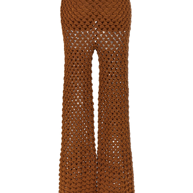 Ermanno Scervino Brown Cotton Flared Pants
