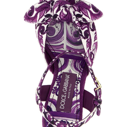 Dolce & Gabbana Purple Cotton Stiletto Heel Sandals