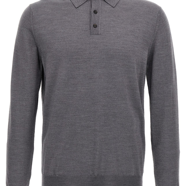 ZANONE Gray Virgin Wool Polo Shirt
