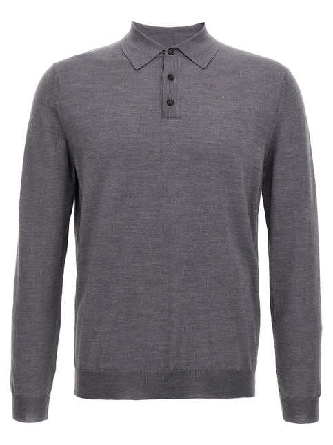 ZANONE Gray Virgin Wool Polo Shirt
