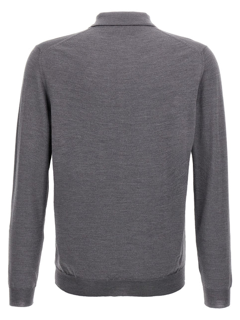 ZANONE Gray Virgin Wool Polo Shirt
