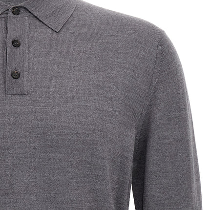 ZANONE Gray Virgin Wool Polo Shirt