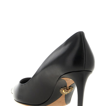 Dolce & Gabbana Black Calfskin High Heel Pumps