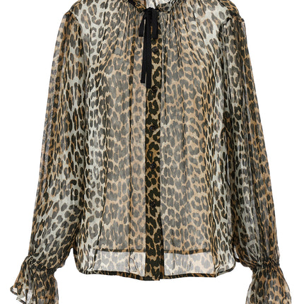 Ganni Brown Viscose Blouse