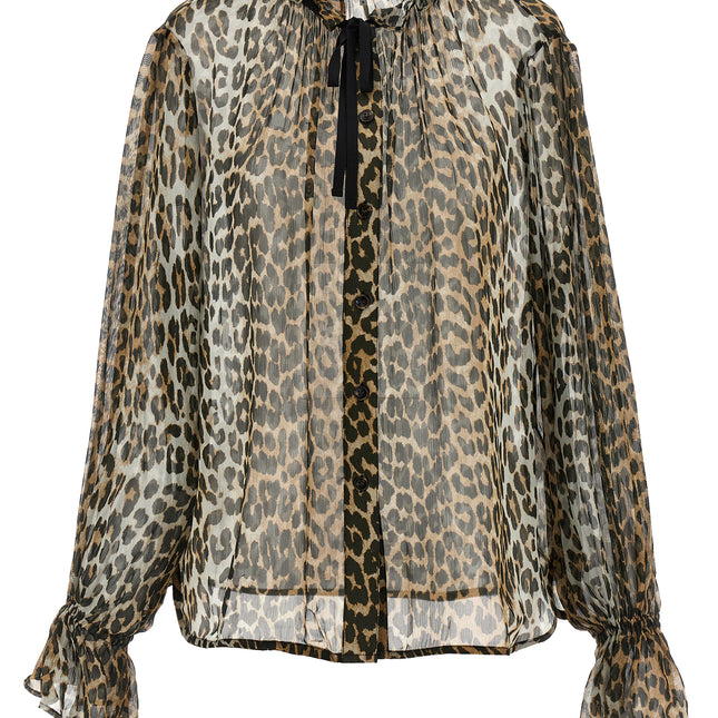 Ganni Brown Viscose Blouse