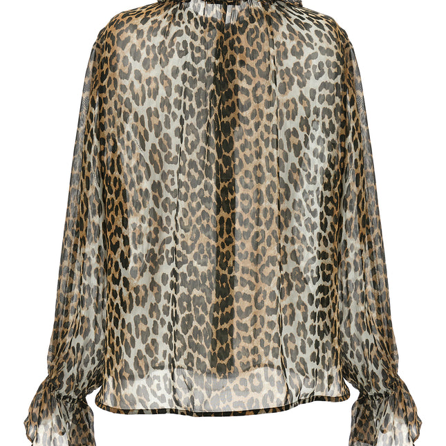 Ganni Brown Viscose Blouse