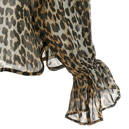Ganni Brown Viscose Blouse