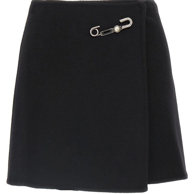 Ermanno Scervino Black Virgin Wool Long Skirt