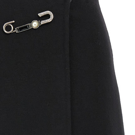 Ermanno Scervino Black Virgin Wool Long Skirt