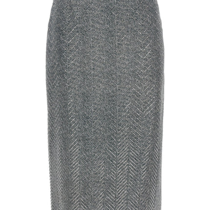 Ermanno Scervino Gray Silk Midi Skirt