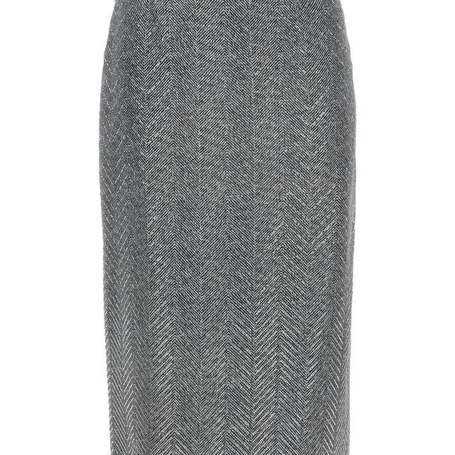 Ermanno Scervino Gray Silk Midi Skirt