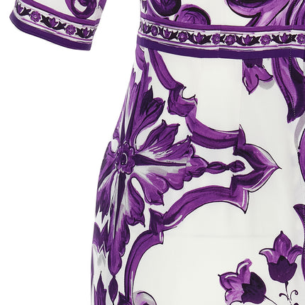 Dolce & Gabbana Purple Silk Midi Dress