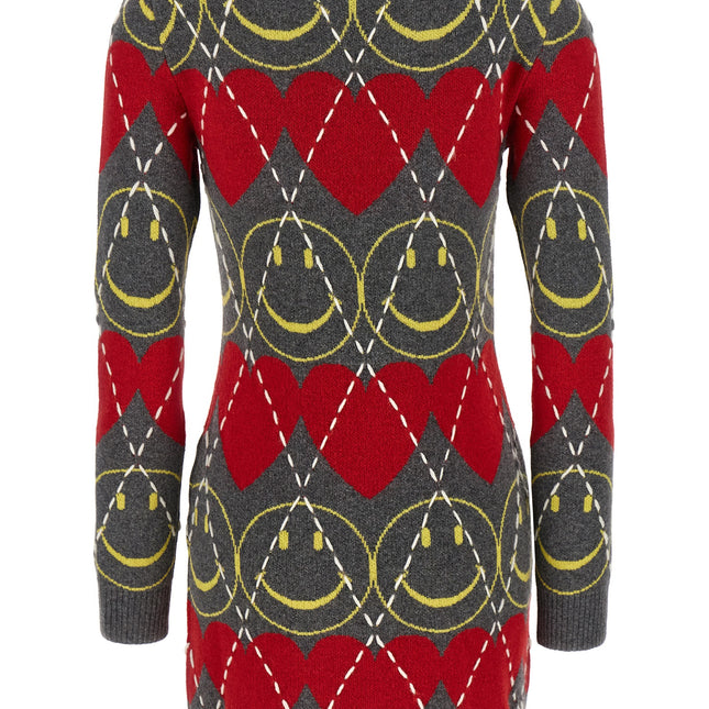 Moschino Multicolor Wool Short Dress