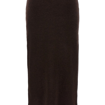 Victoria Beckham Brown Wool Midi Skirt
