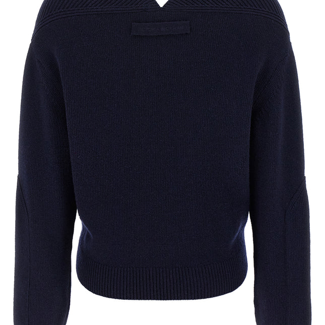 Victoria Beckham Blue Wool Cardigan