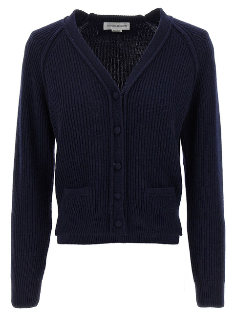 Victoria Beckham Blue Wool Cardigan