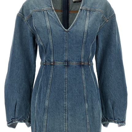 Haikure Blue Cotton Short Dress