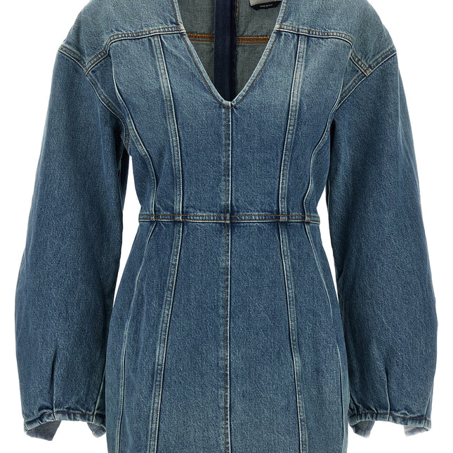 Haikure Blue Cotton Short Dress
