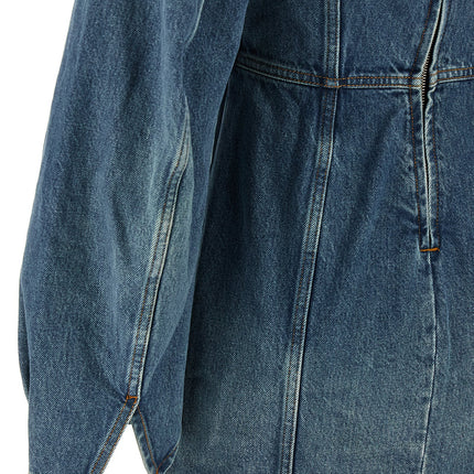Haikure Blue Cotton Short Dress